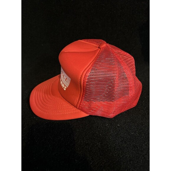 Vintage Trudell Trailers Red Snapback Hat/Cap Trucker Baseball - Picture 9 of 11
